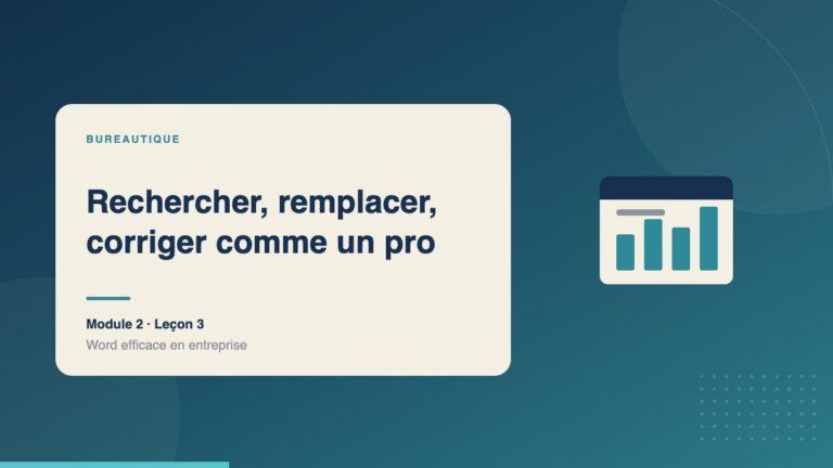 Illustration de la leçon « Rechercher, remplacer, corriger comme un pro » — Bureautique