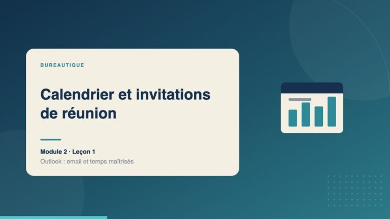 Illustration de la leçon « Calendrier et invitations de réunion » — Bureautique