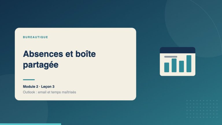 Illustration de la leçon « Absences et boîte partagée » — Bureautique