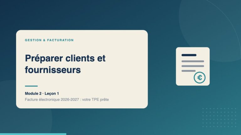 Illustration de la leçon « Préparer clients et fournisseurs » — Gestion & facturation