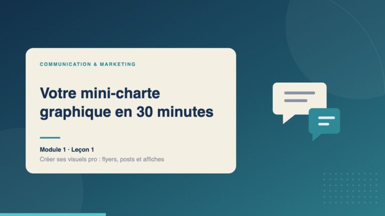 Illustration de la leçon « Votre mini-charte graphique en 30 minutes » — Communication & marketing