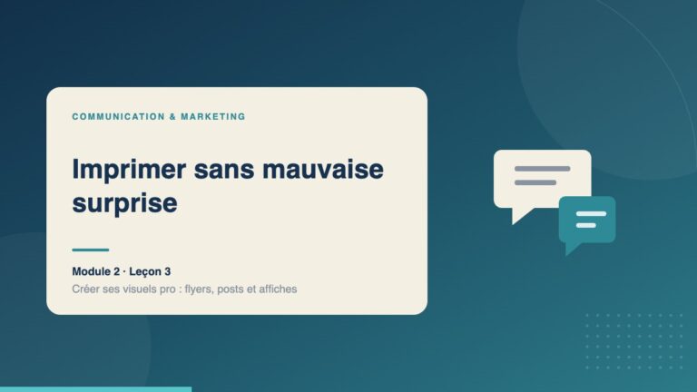Illustration de la leçon « Imprimer sans mauvaise surprise » — Communication & marketing