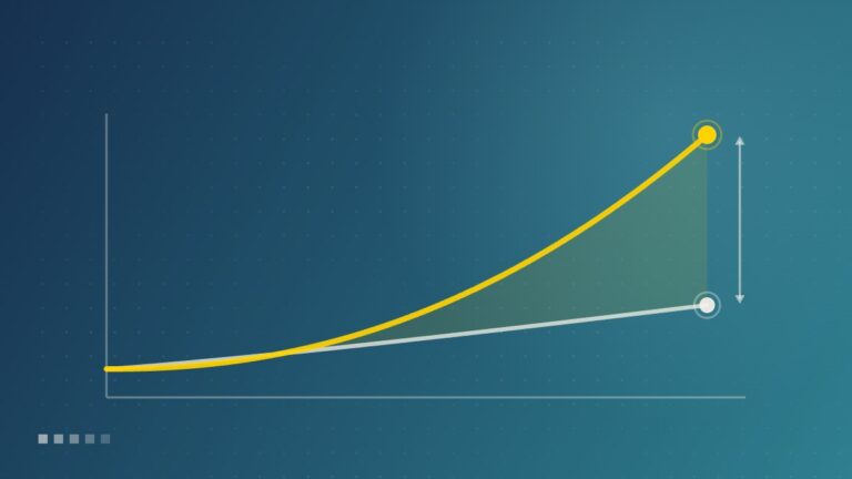 Graphique stylisé montrant deux courbes de progression qui divergent, illustrant l'écart croissant d'usage de l'intelligence artificielle entre entreprises